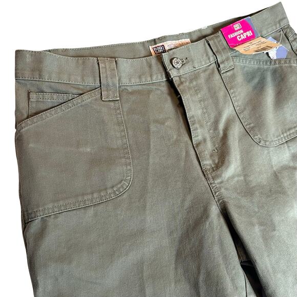 Y2K 2003 Faded Glory Cargo Capri Pants Sz 14 Seagreen NWT Vintage Deadstock - Picture 2 of 15